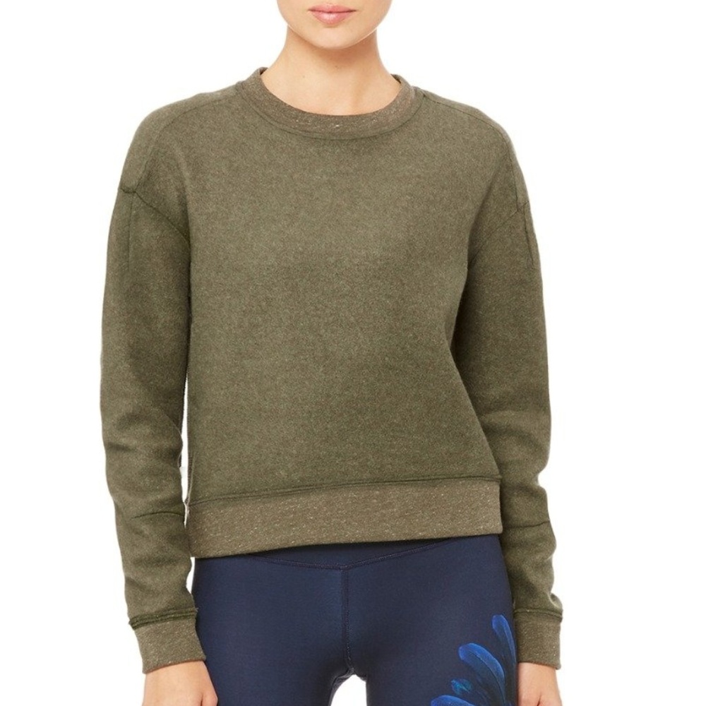 New Alo Yoga Carve Long Sleeve Crew Neck Top XS